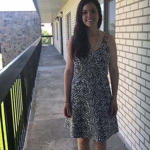 Black and white floral dress